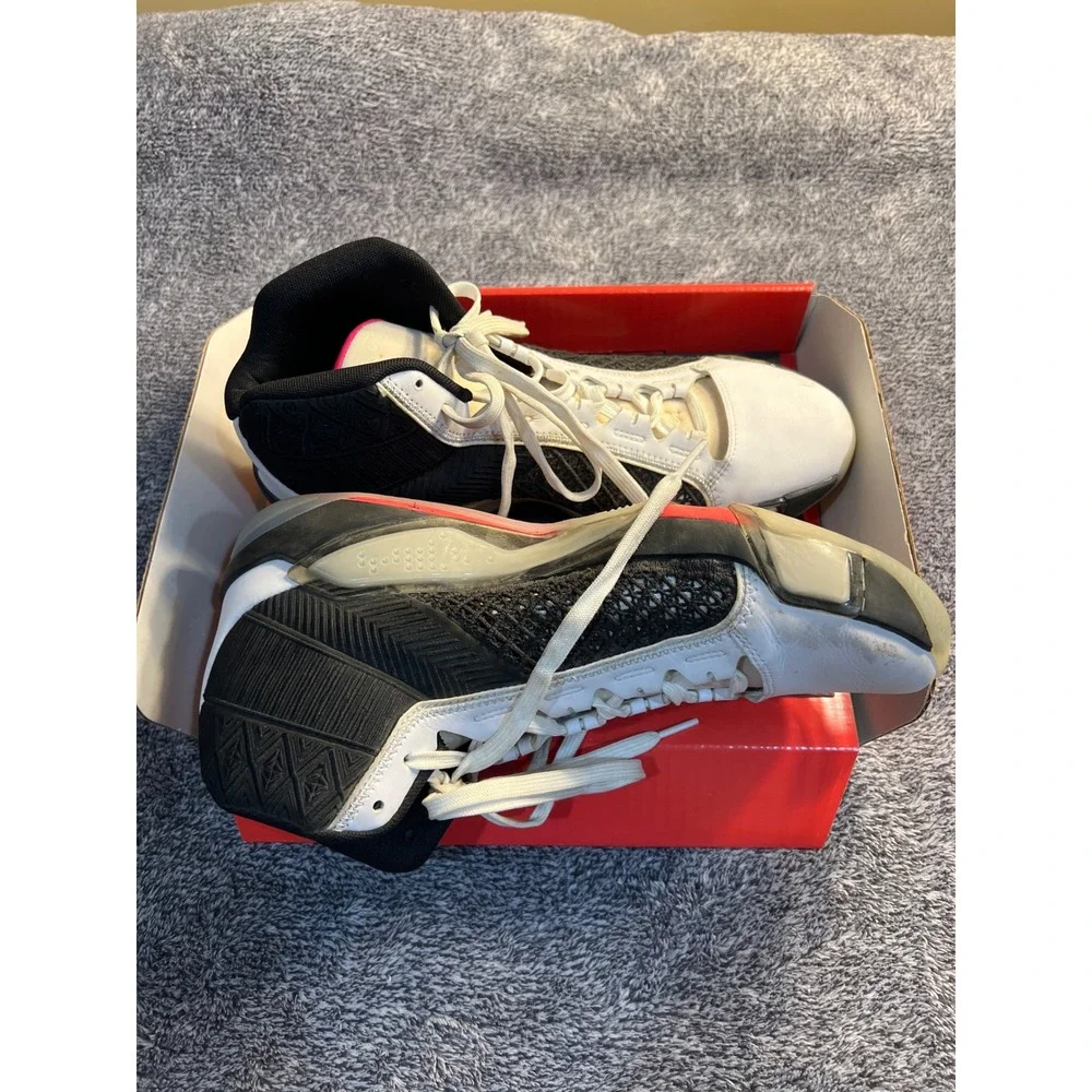 Air Jordan 38 Fundamental White Black Siren Red DZ3356-106 Mens 10.5 Basketball